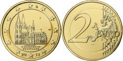 World Coins - France, 2 Euro, Nordrhein-Westfalen, Gold plate, 2011, Hamburg, Bi-Metallic