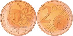 World Coins - France, 2 Euro Cent, 2001, Paris, , Copper Plated Steel, Gadoury:2