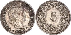 World Coins - Coin, Switzerland, 5 Rappen, 1909