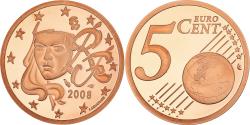 World Coins - France, 5 Euro Cent, 2008, Paris, Proof / BE, , Copper Plated Steel
