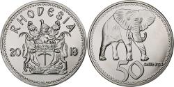 World Coins - Rhodesia, 50 Cents, Elephant, 2018, Nickel plated steel,