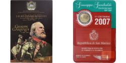 World Coins - San Marino, 2 Euro, Giuseppe Garibaldi, FDC, 2007, Rome, Bi-Metallic,