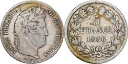 World Coins - France, Louis Philippe I, 5 Francs, 1836, Marseille, Silver,