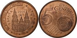 World Coins - Spain, 5 Euro Cent, 2006, Madrid, Copper Plated Steel,