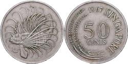 World Coins - Singapore, 50 Cents, 1967, Royal Mint, Cupronickel, , KM:5
