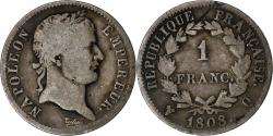 World Coins - France, Napoleon I, Franc, 1808, Perpignan, Silver, , Gadoury:446