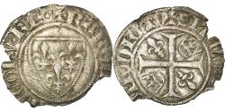 World Coins - Coin, France, Charles VI, Demi Blanc Guénar, , Billon