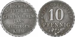 World Coins - Germany, Bochum, Gelsenkirchen, Hattingen, 10 Pfennig, 1918, , Iron