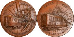 World Coins - France, Medal, Paris / New-York, 80 Ans de Métro, Railway, 1986, , Bronze