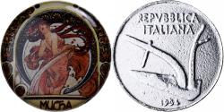 World Coins - Italy, 10 Lire, 1979, Mucha, Aluminum,