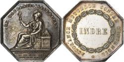World Coins - France, Token, Mutuelle de l'Indre, Incendie, 1854, Silver, Caqué,