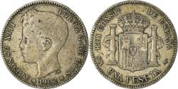 World Coins - Coin, Spain, Alfonso XIII, Peseta, 1902, Madrid, , Silver, KM:706