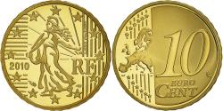World Coins - France, 10 Euro Cent, 2010, Paris, Proof, , Brass, KM:1410