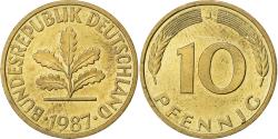 World Coins - Federal Republic of Germany, 10 Pfennig, 1987, Hambourg, Brass Clad Steel