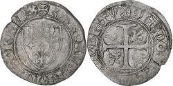 World Coins - France, Charles VI, Blanc Guénar, 1389-1422, Troyes, Billon,