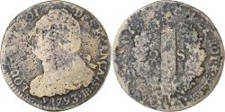 World Coins - France, Louis XVI, 2 Sols, 1793, Strasbourg, , Bronze, KM:612