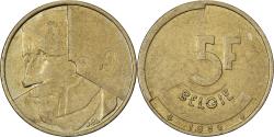 World Coins - Belgium, 5 Francs, 5 Frank, 1986, Brass Or Aluminum-Bronze, , KM:163