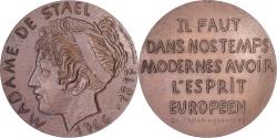 World Coins - France, Medal, Madame de Stael, 1967, MDP, Bronze, Hélène Guastalla,