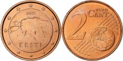 World Coins - Estonia, 2 Centimes, 2011, Vantaa, Copper Plated Steel,