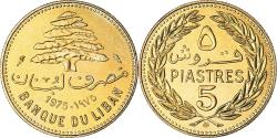 World Coins - Coin, Lebanon, 5 Piastres, 1975, , Nickel-brass, KM:25.2