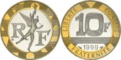 World Coins - Coin, France, Génie, 10 Francs, 1999, Paris, Proof, , Bi-Metallic