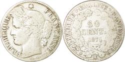 World Coins - Coin, France, Cérès, 50 Centimes, 1871, Bordeaux, , Silver, KM:834.2
