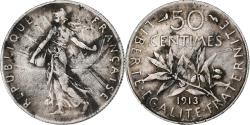 World Coins - France, 50 Centimes, Semeuse, 1913, Paris, Silver,
