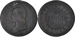 World Coins - Coin, France, Dupré, Decime, AN 8, Strasbourg, , Bronze, KM:644.4