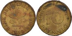 World Coins - Coin, GERMANY - FEDERAL REPUBLIC, 10 Pfennig, 1949, Hambourg, , Brass