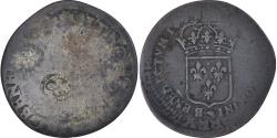 World Coins - Coin, France, Louis XIV, Sol de 15 deniers contremarqué d'une fleur de lis