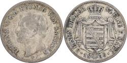 World Coins - Kingdom of Saxony, Johann, 1/6 Thaler, 1856, Dresde, Silver,