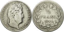 World Coins - Coin, France, Louis-Philippe, 1/2 Franc, 1844, Paris, , Silver