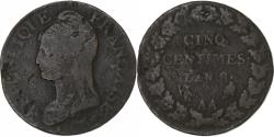 World Coins - France, 5 Centimes, Dupré, AN 8, Metz, Copper, , Gadoury:126a