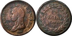World Coins - Coin, France, Dupré, Decime, 1796, Lille, , Bronze, KM:644.11
