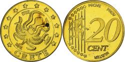 World Coins - Crete, 20 Euro Cent, Fantasy euro patterns, Essai-Trial, Proof, 2004, Brass