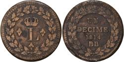 World Coins - Coin, France, Louis XVIII, Decime, 1814, Strasbourg, , Bronze, KM:701