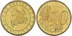 World Coins - Monaco, Rainier III, 10 Euro Cent, 2001, Paris, , Brass, KM:170