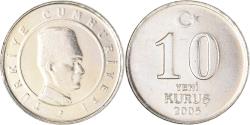 World Coins - Coin, Turkey, 10 New Kurus, 2005, Istanbul, , Copper-Nickel-Zinc