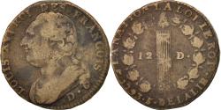 World Coins - Coin, France, 12 deniers françois, 12 Deniers, 1793, Dijon, , Bronze