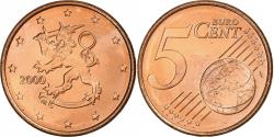 World Coins - Finland, 5 Euro Cent, 2000, Vantaa, Copper Plated Steel, , KM:100