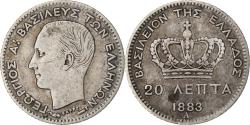 World Coins - Coin, Greece, George I, 20 Lepta, 1883, Paris, , Silver, KM:44