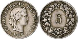 World Coins - Switzerland, 5 Rappen, Libertas, 1912, Bern, Copper-nickel, , KM:26