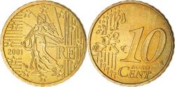 World Coins - France, 10 Euro Cent, 2001, Paris, FDC, , Brass, KM:1285