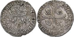 World Coins - France, Henri III, Douzain aux deux H, 1587, Rouen, Billon,