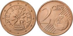 World Coins - Austria, 2 Euro Cent, 2005, Vienna, Copper Plated Steel,