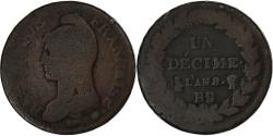 World Coins - France, Decime, Dupré, AN 8, Strasbourg, Copper, , Gadoury:187a