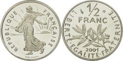 World Coins - Coin, France, Semeuse, 1/2 Franc, 2001, , Nickel, KM:931.2