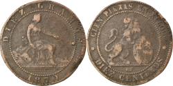 World Coins - Coin, Spain, Provisional Government, 10 Centimos, 1870, Madrid,