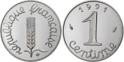 World Coins - France, Centime, Épi, 1991, Paris, Stainless Steel, , KM:928