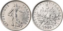 World Coins - France, 5 Francs, Semeuse, 1980, MDP, série FDC, Copper-Nickel Plated Nickel